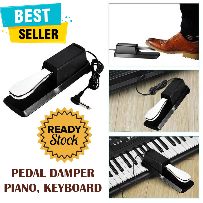 Pedal Damper Piano Keyboard Injakan 1/4 inch Jack Kabel 1.5 Meter Pedal
