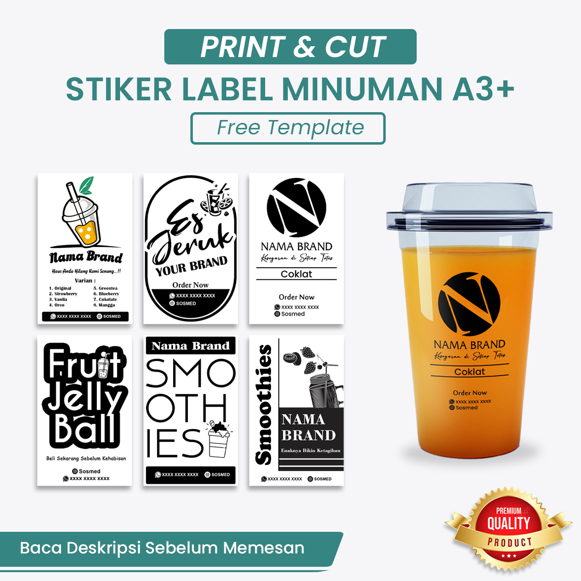 Stiker Minuman Transparant , stiker Bening Stiker Jelly Ball , Stiker ...