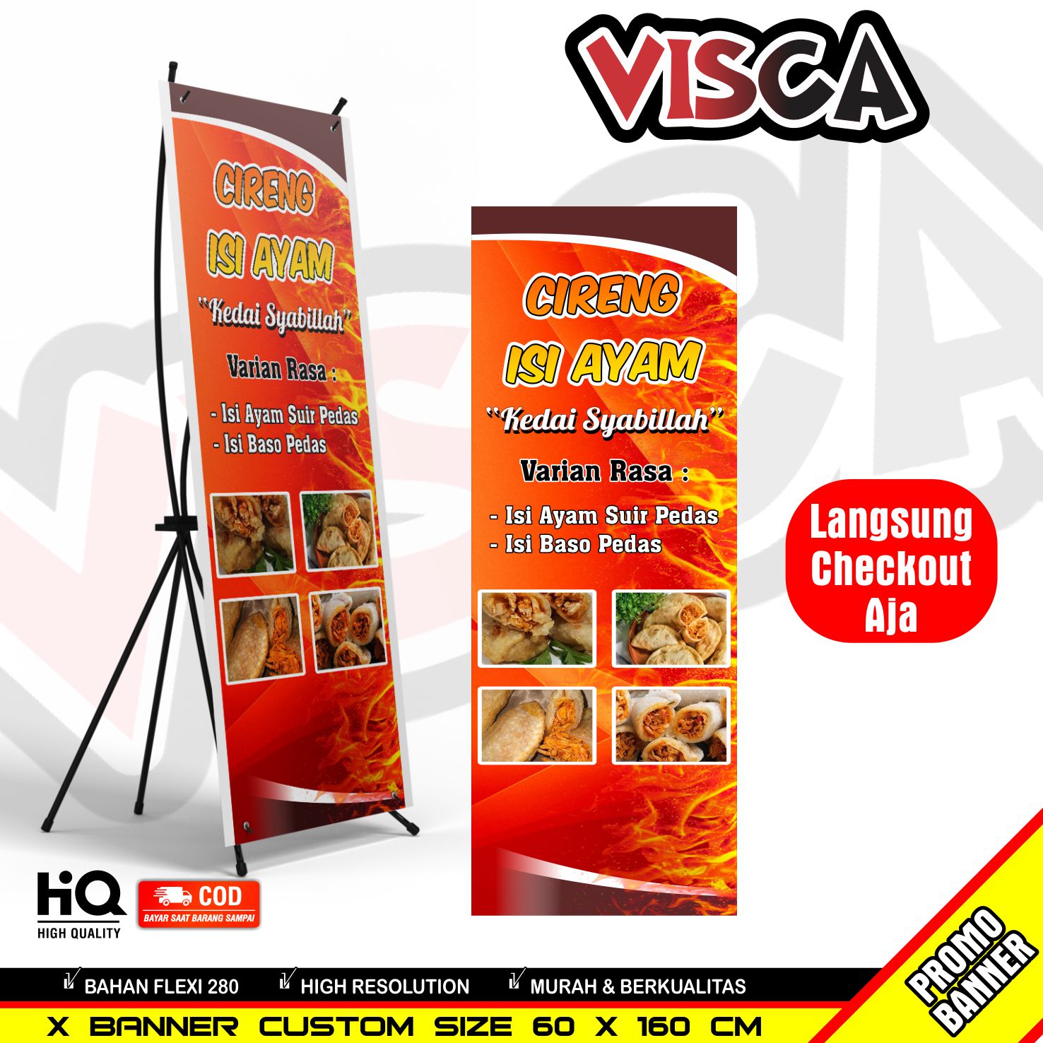 Spanduk X Banner Cireng Isi - Ukuran 60 x 160cm | Lazada Indonesia