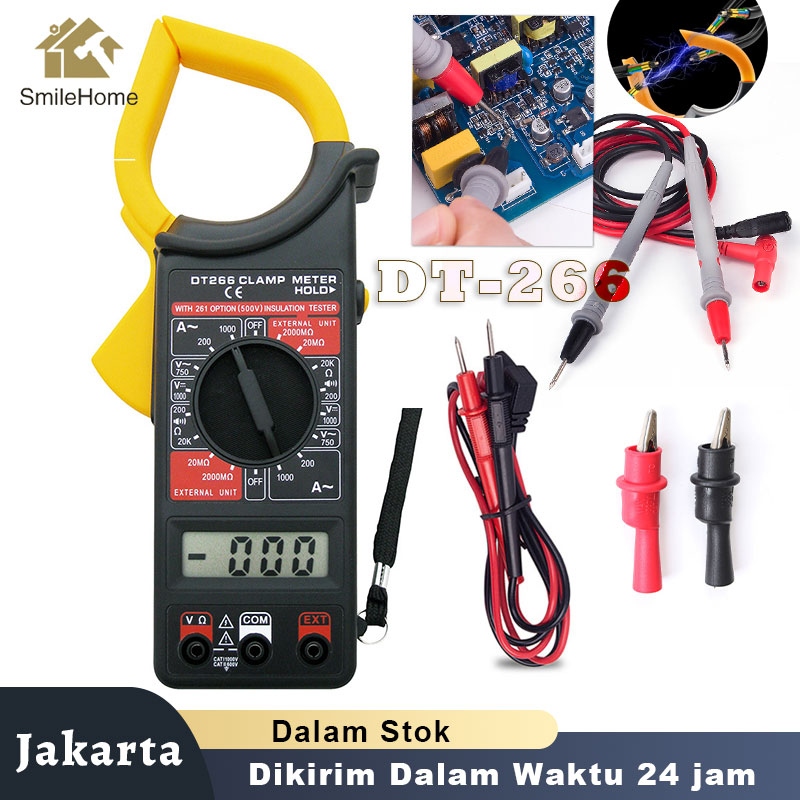 Dt Multimeter Tang Ampere A Digital Clamp Meter Alat Pengukur Kabel Tegangan Listrik Ac