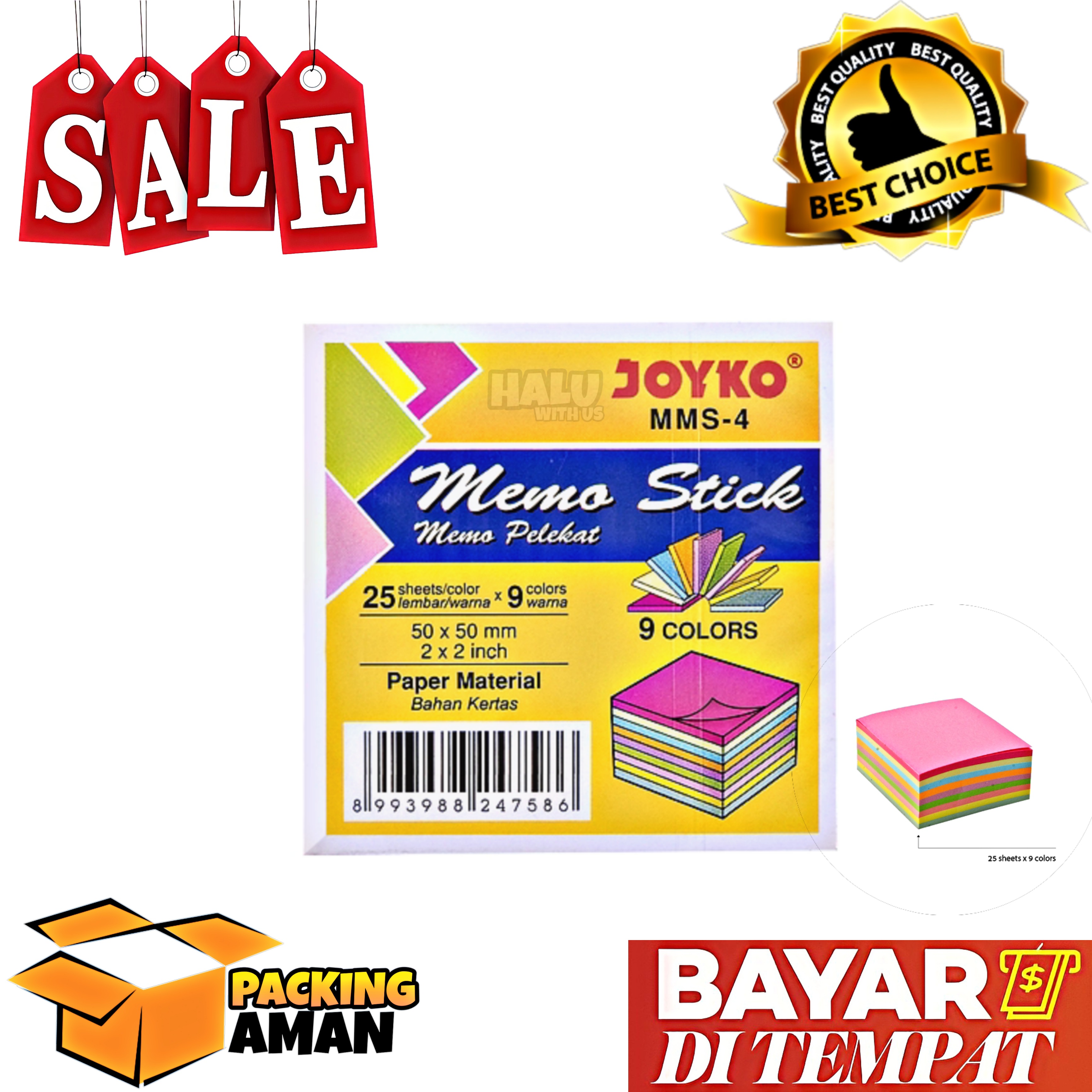 (BISA COD) PROMO 25 Pcs Memo Stick / Sticky Note / Kertas Memo / Memo
