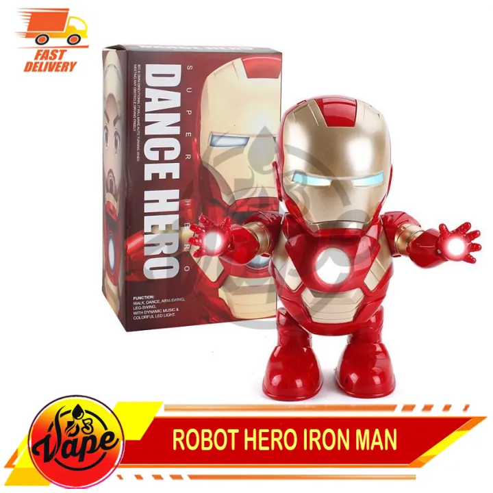 robot iron man menari