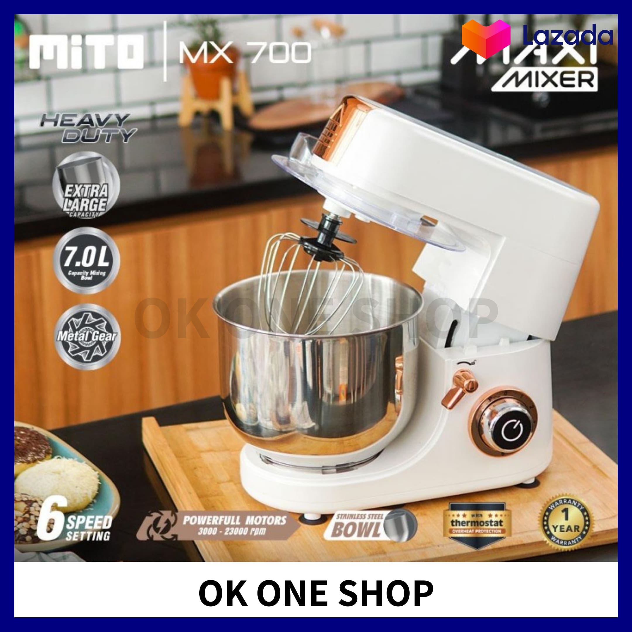 MITO Mixer Maxi MX700 White Pearl 7 Liter MX700 Putih Lazada Indonesia
