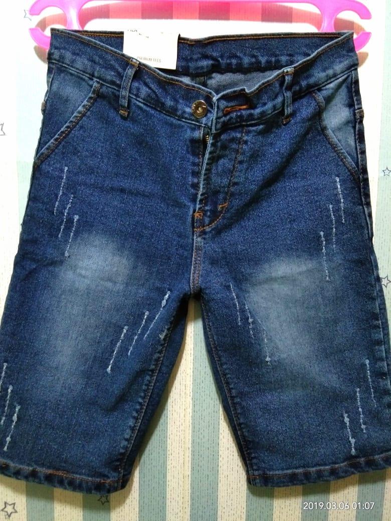 celana pendek pria distro celana pendek pria jeans sobek santai 3/4 terbaru purnama shope