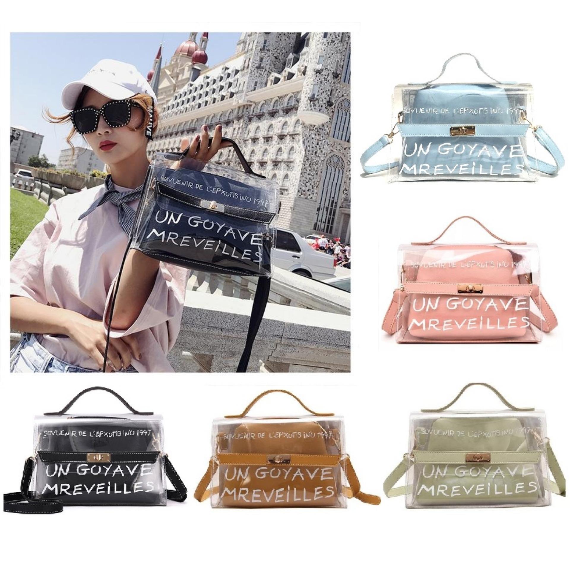 JCF Tas Selempang Wanita IMPORT Fashion Terbaru Branded Korea / Tas Transparan / Tas Slempang Wanita / Sling Bag Wanita Remaja / Tas Mini Kecil / Tas Tangan / Handbag Wanita / COD / Slingbag / Tas Pesta Wanita / Cewek  Kekinian Unik / Tas Mika Hp Wanita C