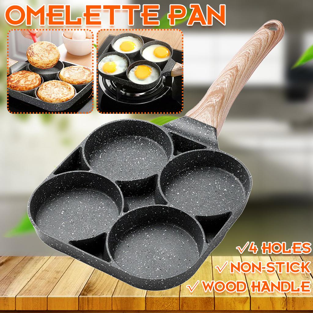 Wajan Panci Penggorengan Telur Pancake 4 Lubang Non Stick Egg Frying