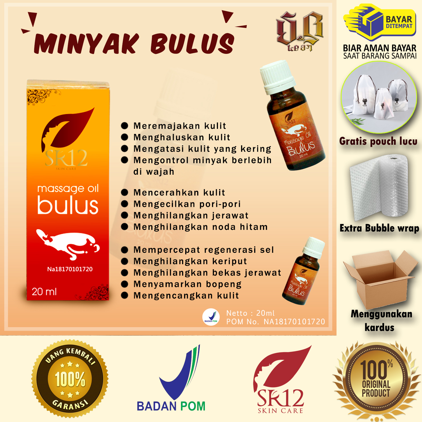 Massage Oil Bulus Minyak Bulus 20ml Sr12 Pengencang Aman Untuk Bumil Dan Busui Lazada Indonesia