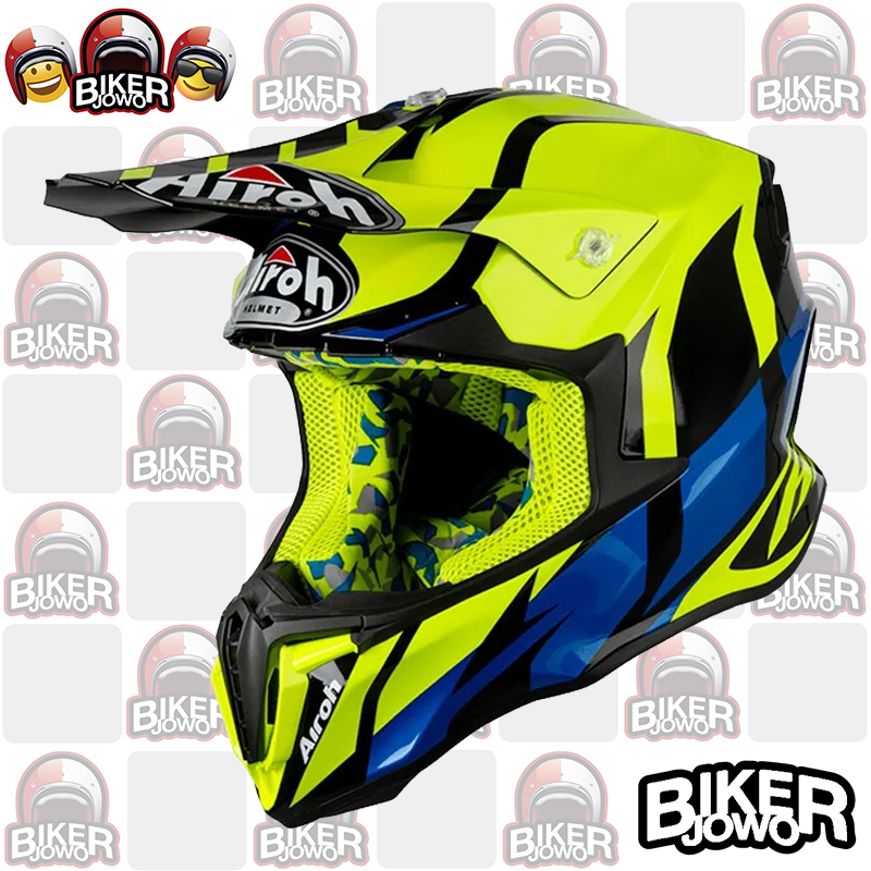 AIROH TWIST - Great (Anthracite, Azzure, Red, Blue, Orange, Grey, Yellow)  Full Face Cross | Lazada Indonesia