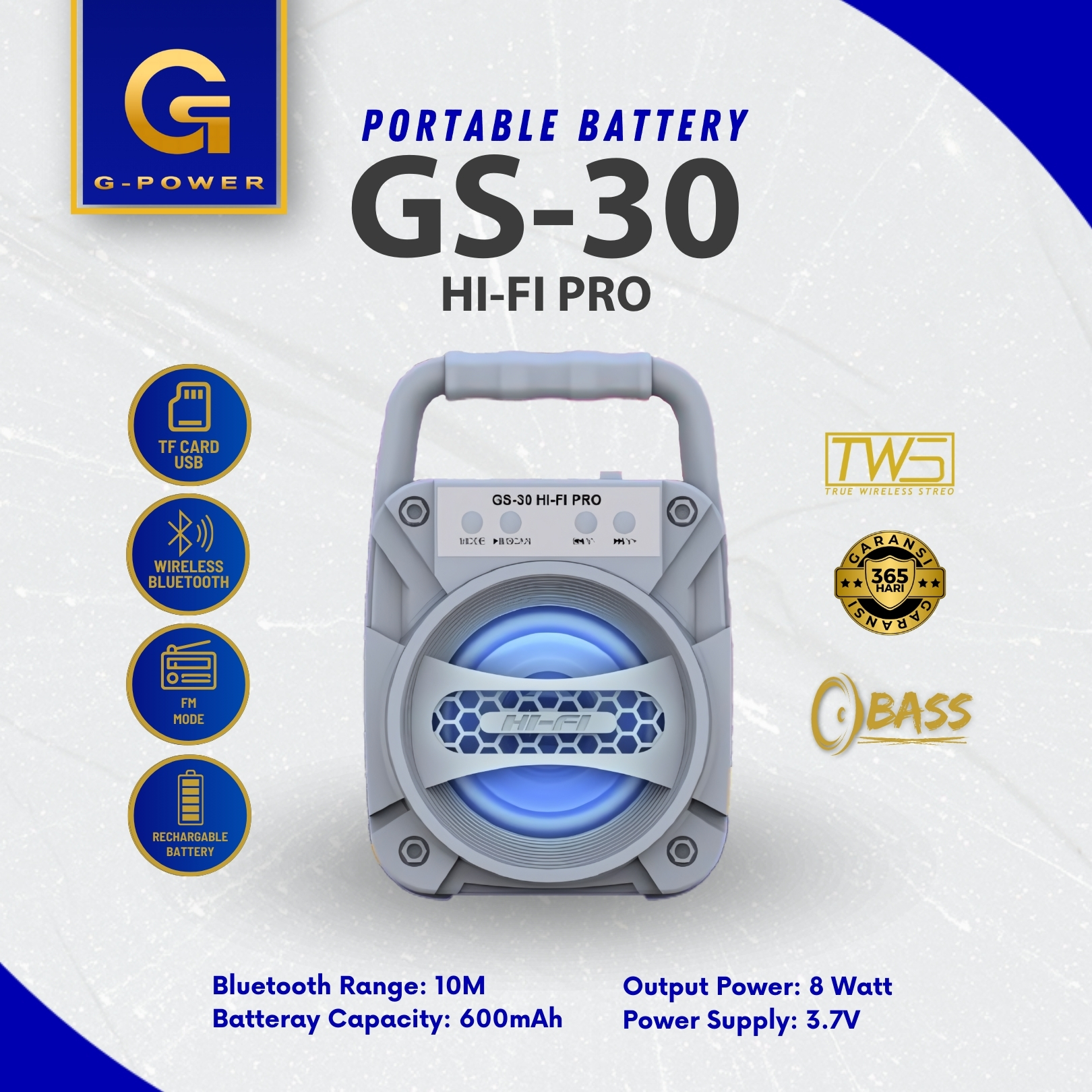 G-POWER Speaker bluetooth portable 3