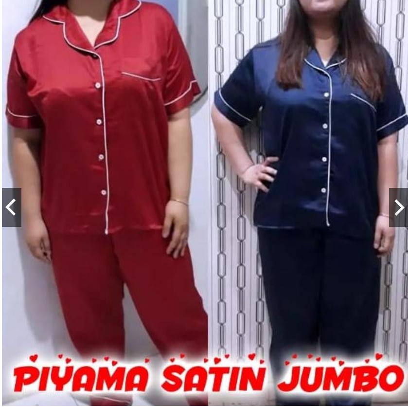 hokyfashion PIYAMA/PAJAMAS CP SATIN VELVET JUMBO FIT TO 3XL