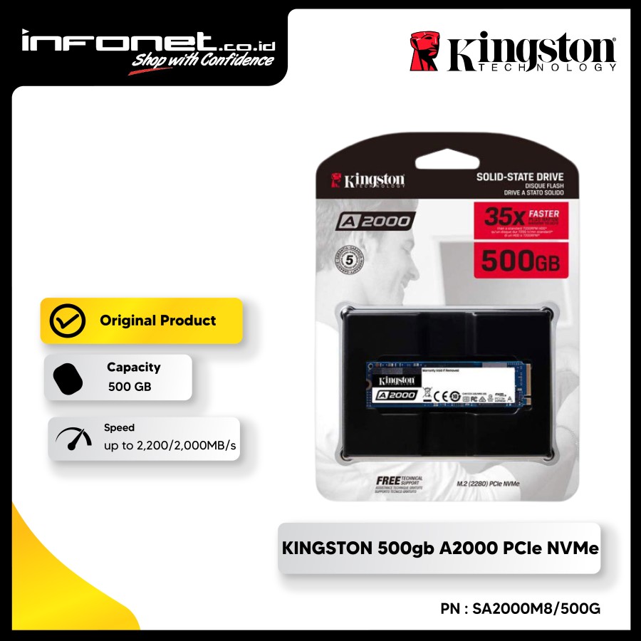 500 Gb Kingston A2000 Nvme Pcie 500gb A2000 Nvme Pcie Ssd Kingston