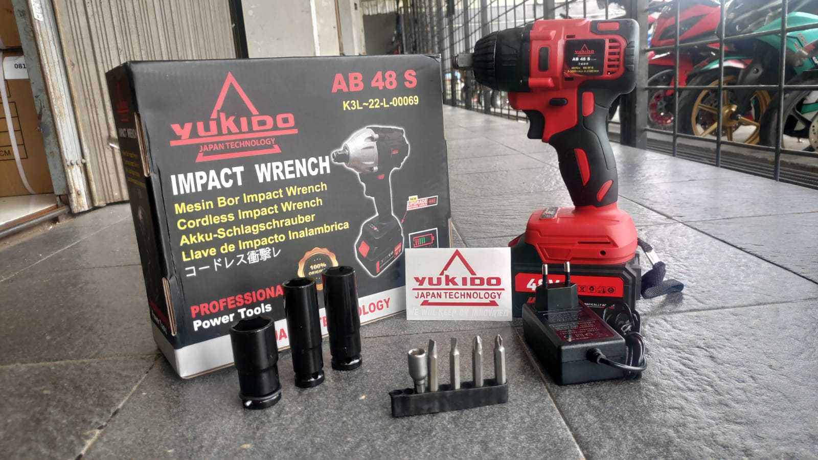 YUKIDO Bor Impact Wrench Cordless Brushless bor Baterai 48V - Mesin Bor ...