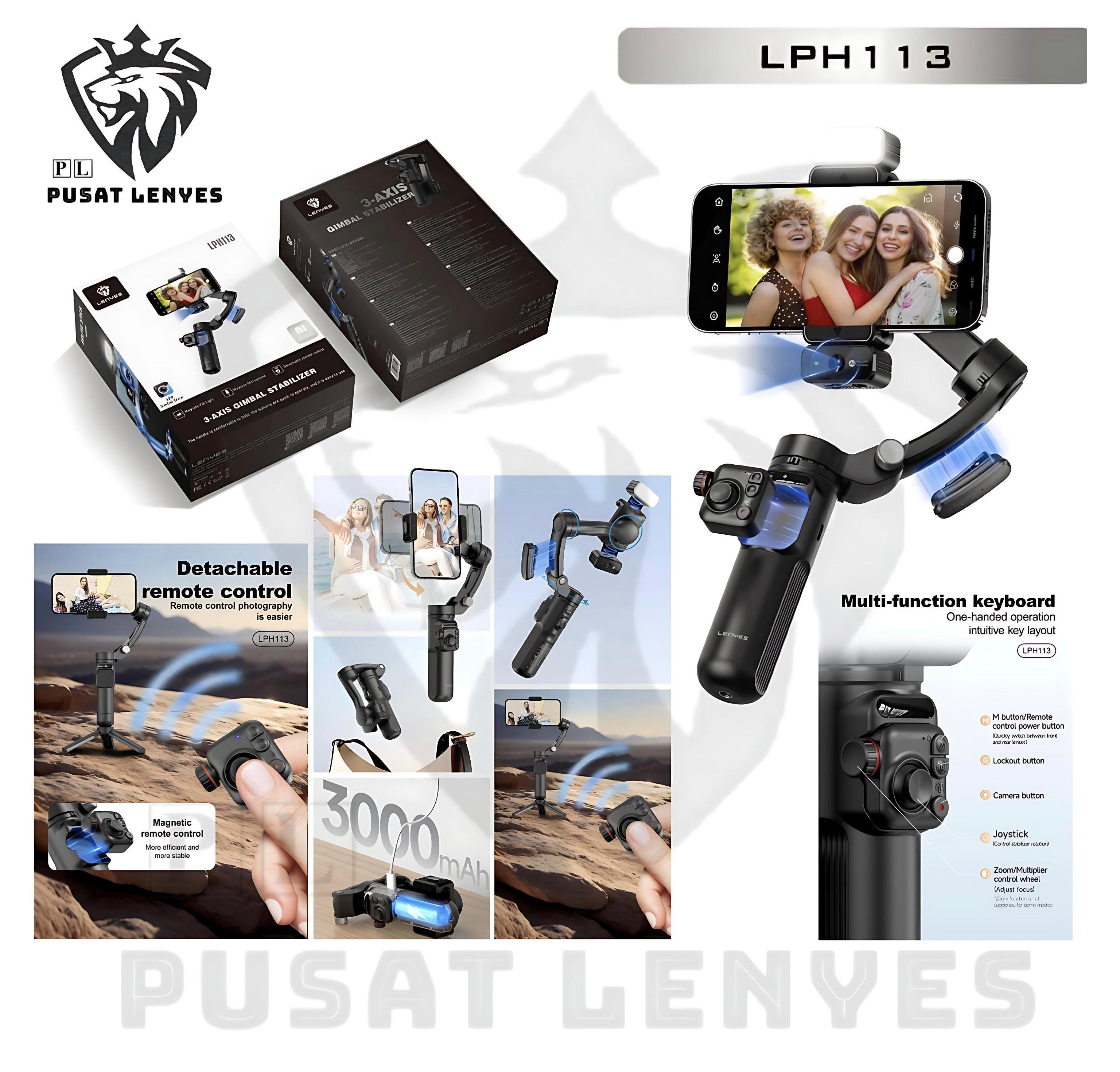 LPH113 Gimbal AI LENYES LPH-113 3-Axis Stabilizer Tripod HP