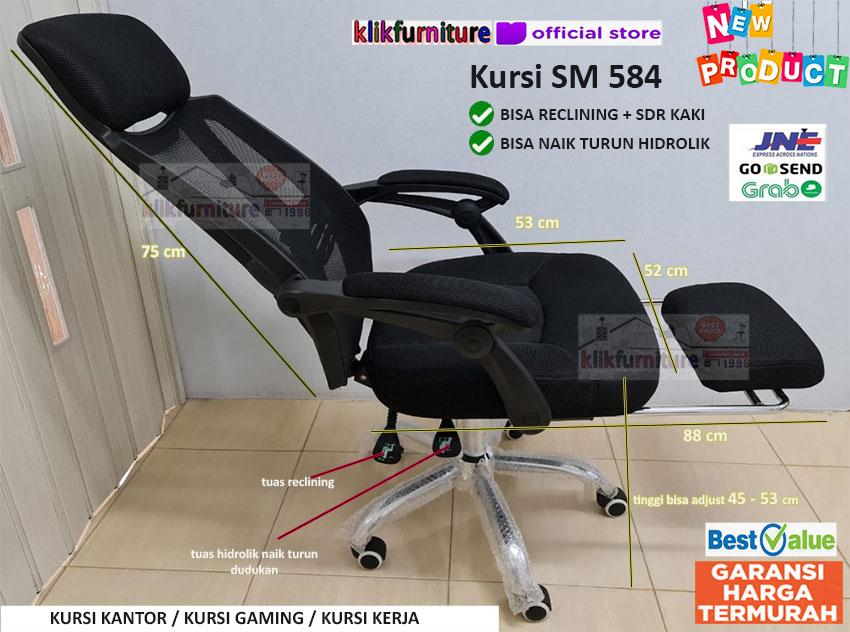 Kursi Kantor Kursi Gaming Kursi Manager Kursi Putar Recline SM 584