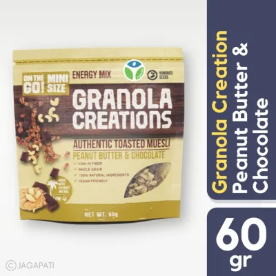 Granola Creation - Peanut Butter & Chocolate Original Mix 60 gr - Sarapan Praktis