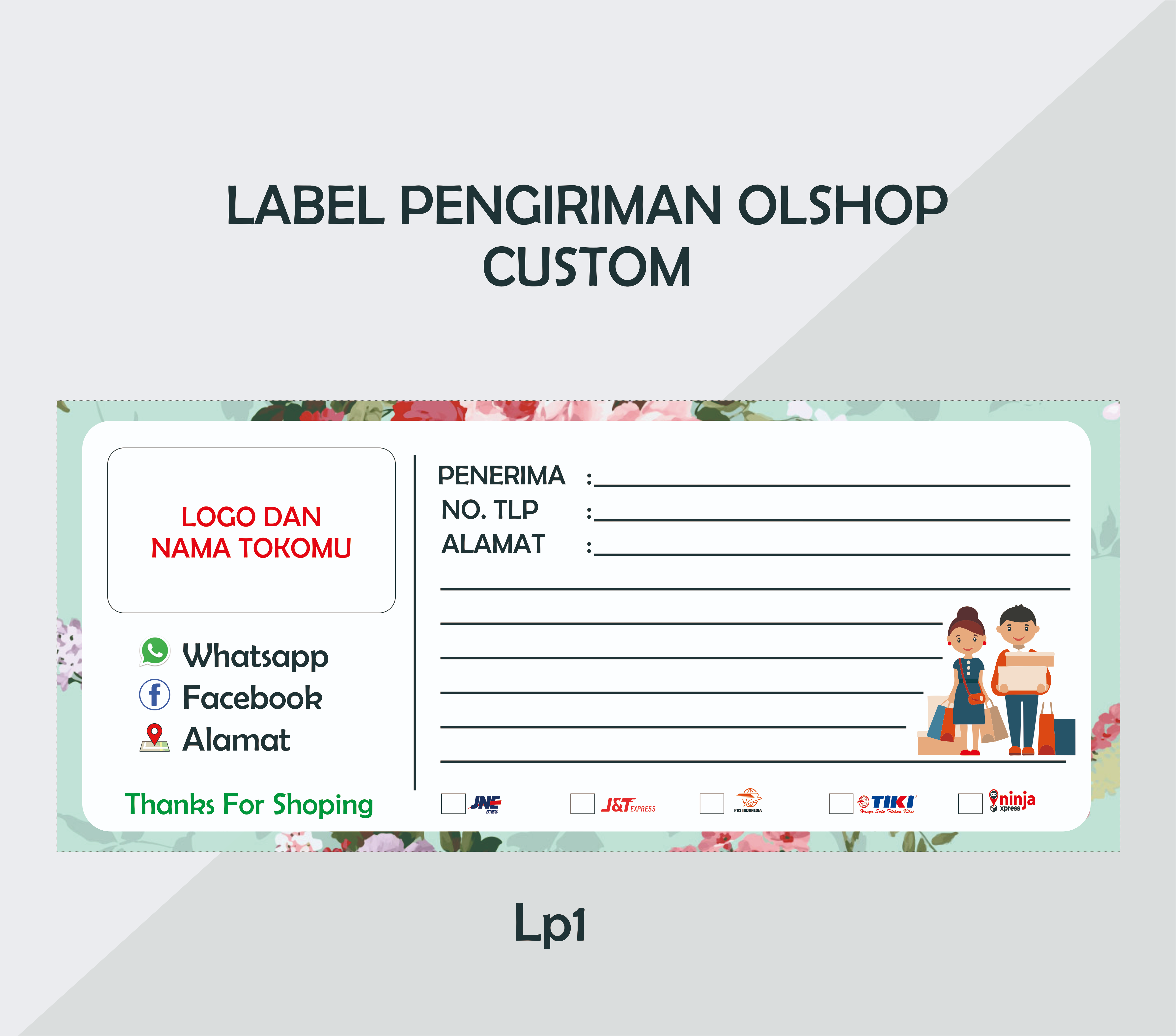 label pengiriman paket 200 lembar lazada indonesia lazada