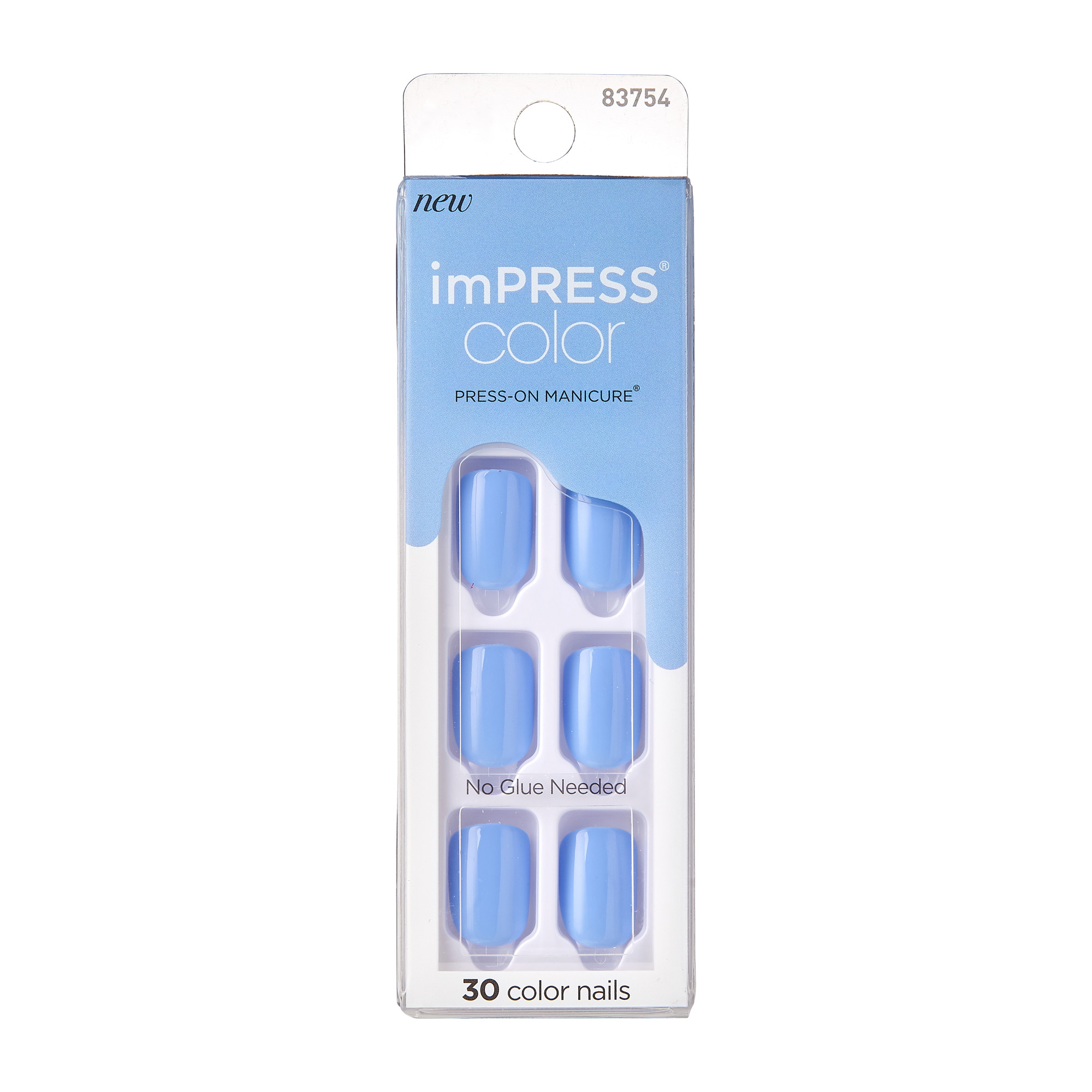 Color press-on manicure baby why so blue