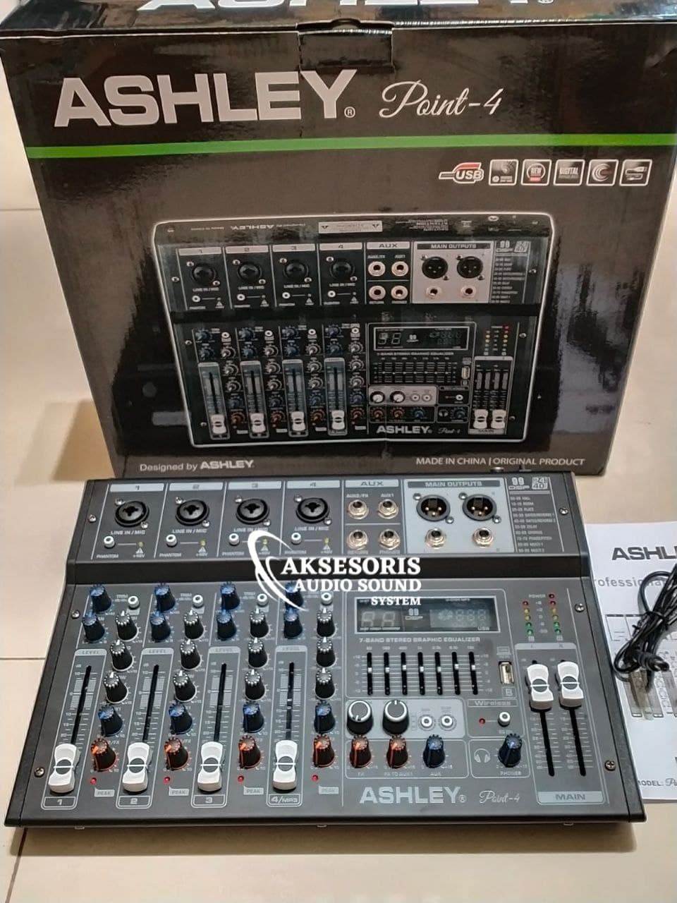 Mixer ASHLEY Point 4 4 Channel 4 Mono Mic Line 3 Band EQ Tone (high