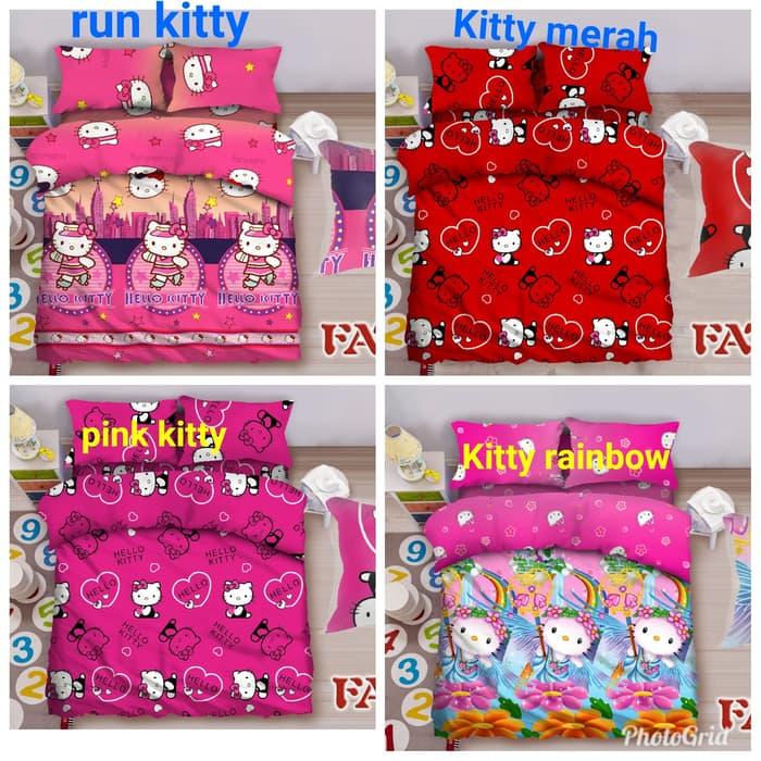 Bedcover King Fata Hello Kitty Pink Uk.180x200 / Badcover murah / bed cover set bukan Mylove kintakun callifornia ladyrose/Bedcover karakter /bed cover motif minimalis