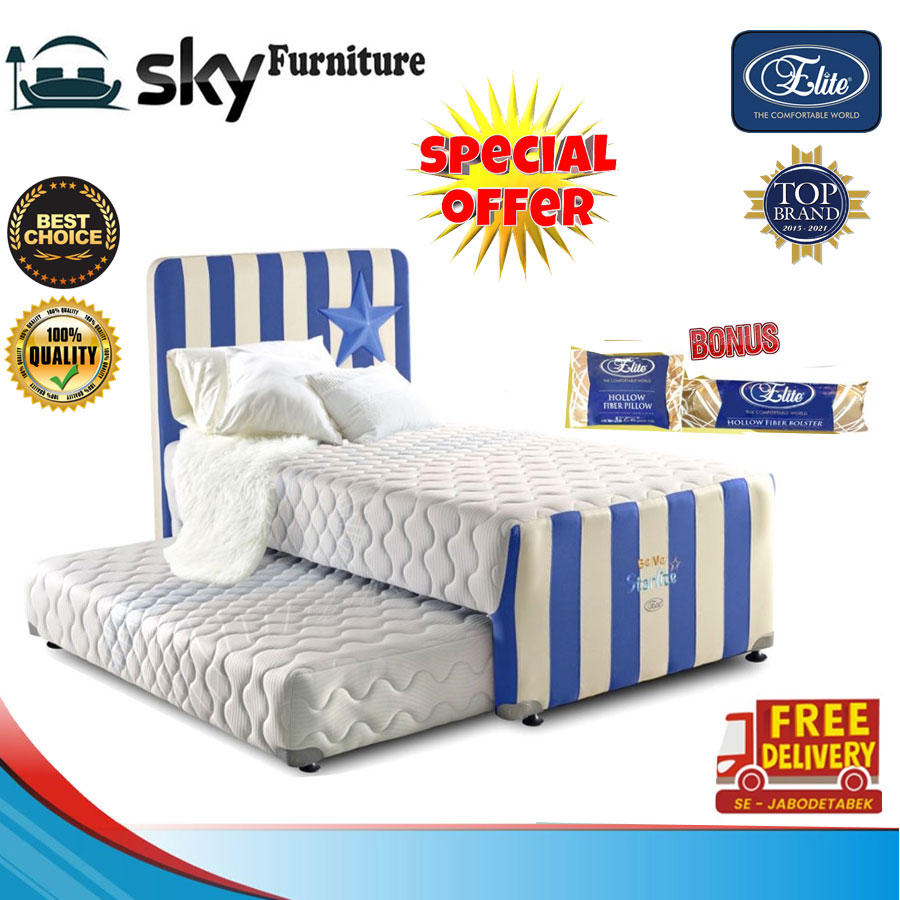 Full Set Kasur ELITE Springbed Be Me star New Edition 120x200