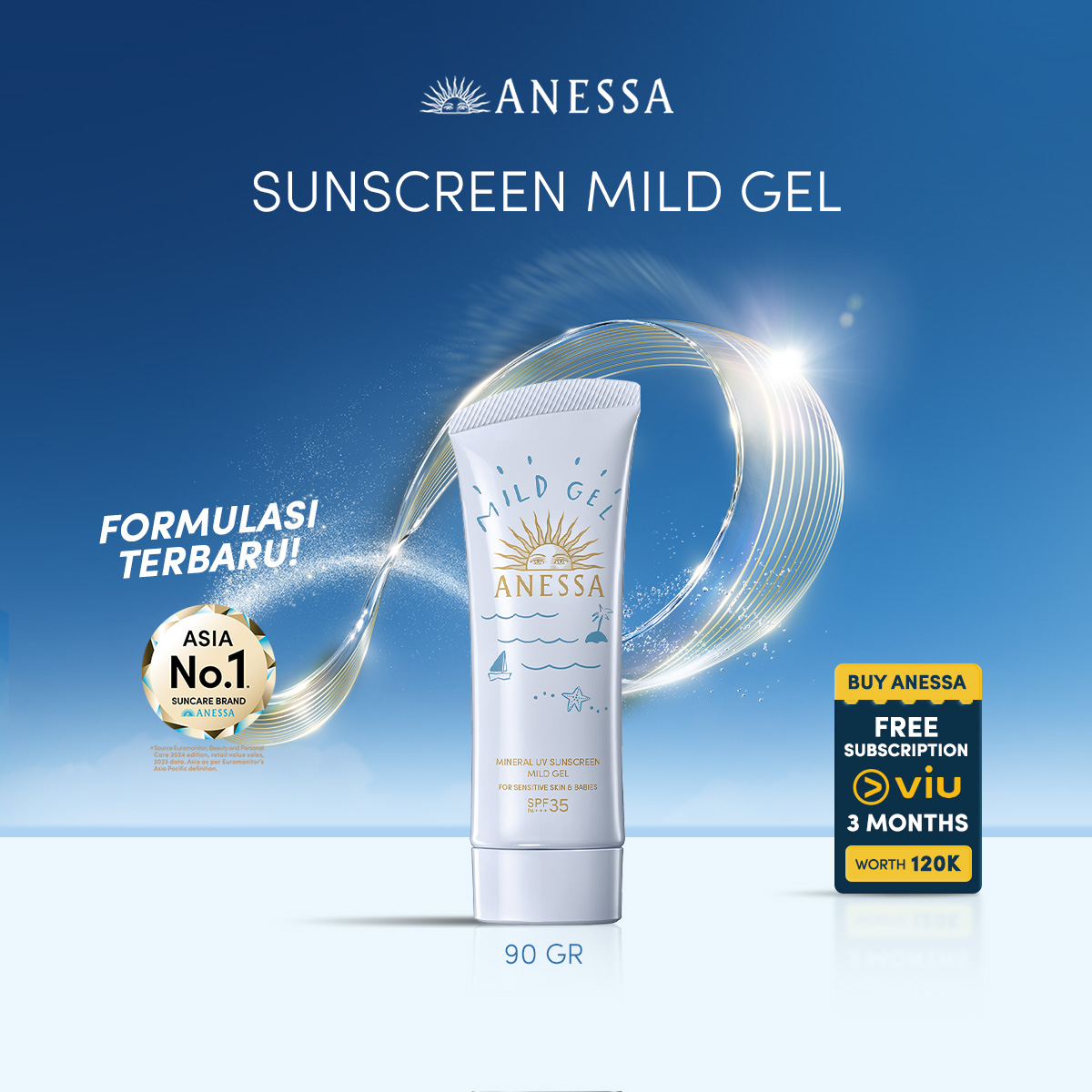 Anessa Molsture UV Sunscreen Mild Gel 90g SPF 35 PA+++