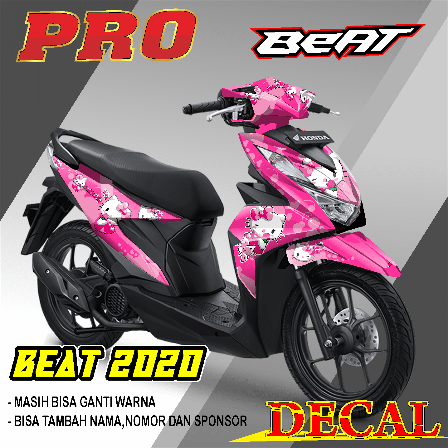 Decal Sticker Full Body BEAT New Fi 2020 Dekal Stiker Beat Motif Hello Kitty Decal Sticker Beat Terlaris013 Lazada Indonesia