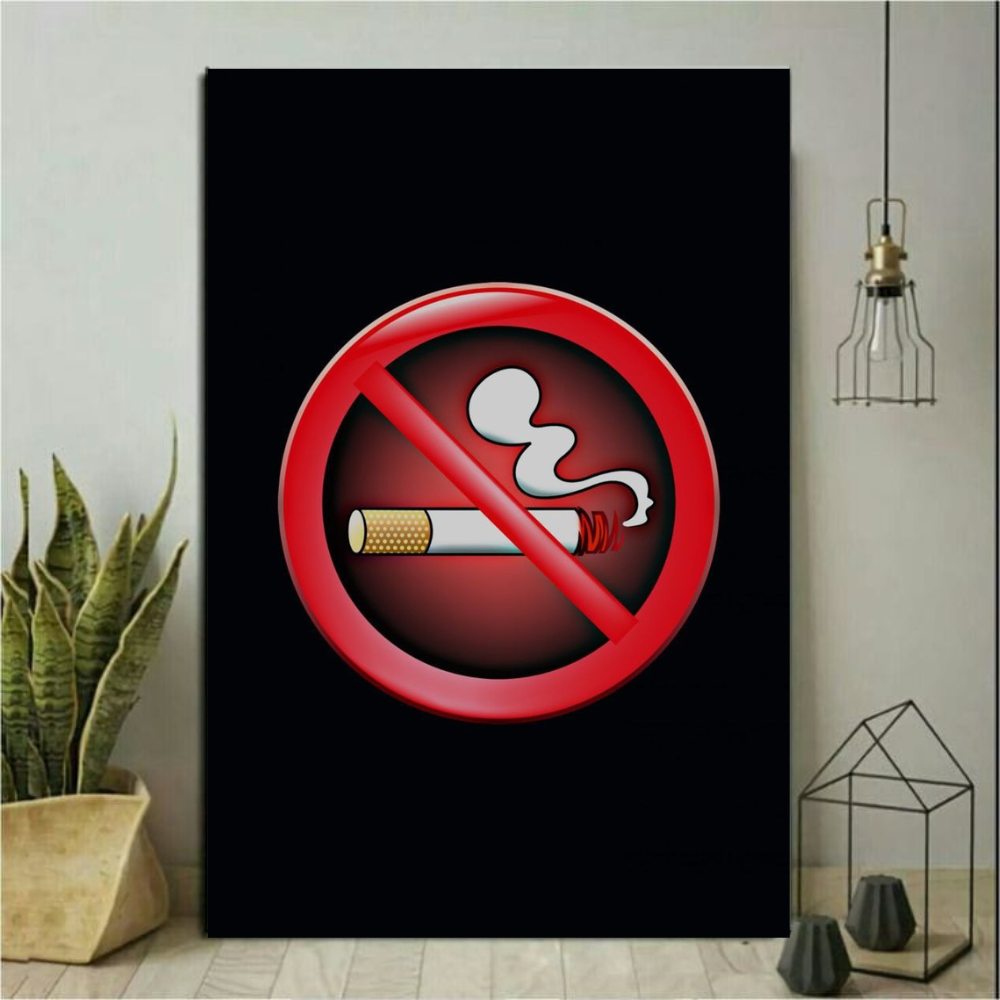 HIASAN DINDING TEMA NO SMOKING - POSTER KAYU NO SMOKING - POSTER NO