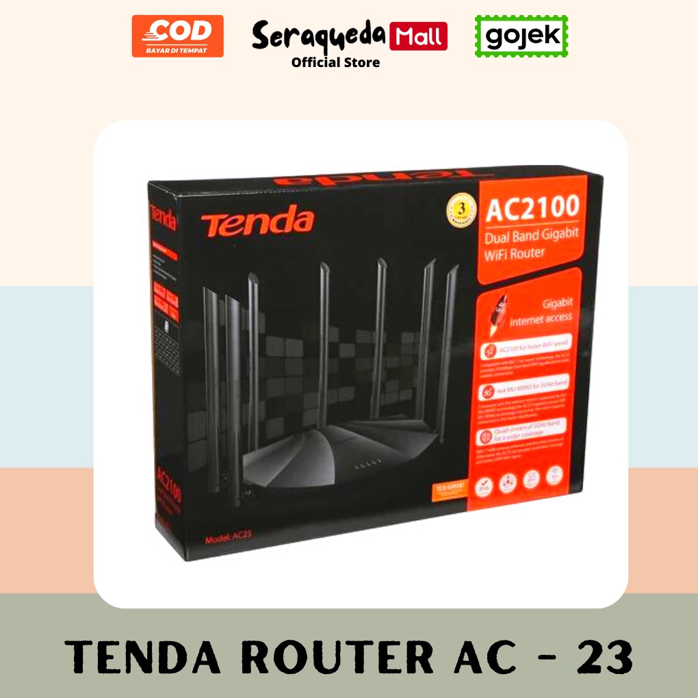 Tenda AC23 Wireless Router AC1200 Smart Dual-Band WiFI Router SUPER ...