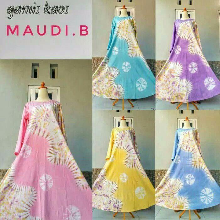 Baju Daster Gamis Kaos Combed Muslimah Tiedye Jumputan Asli Pekalongan Busui