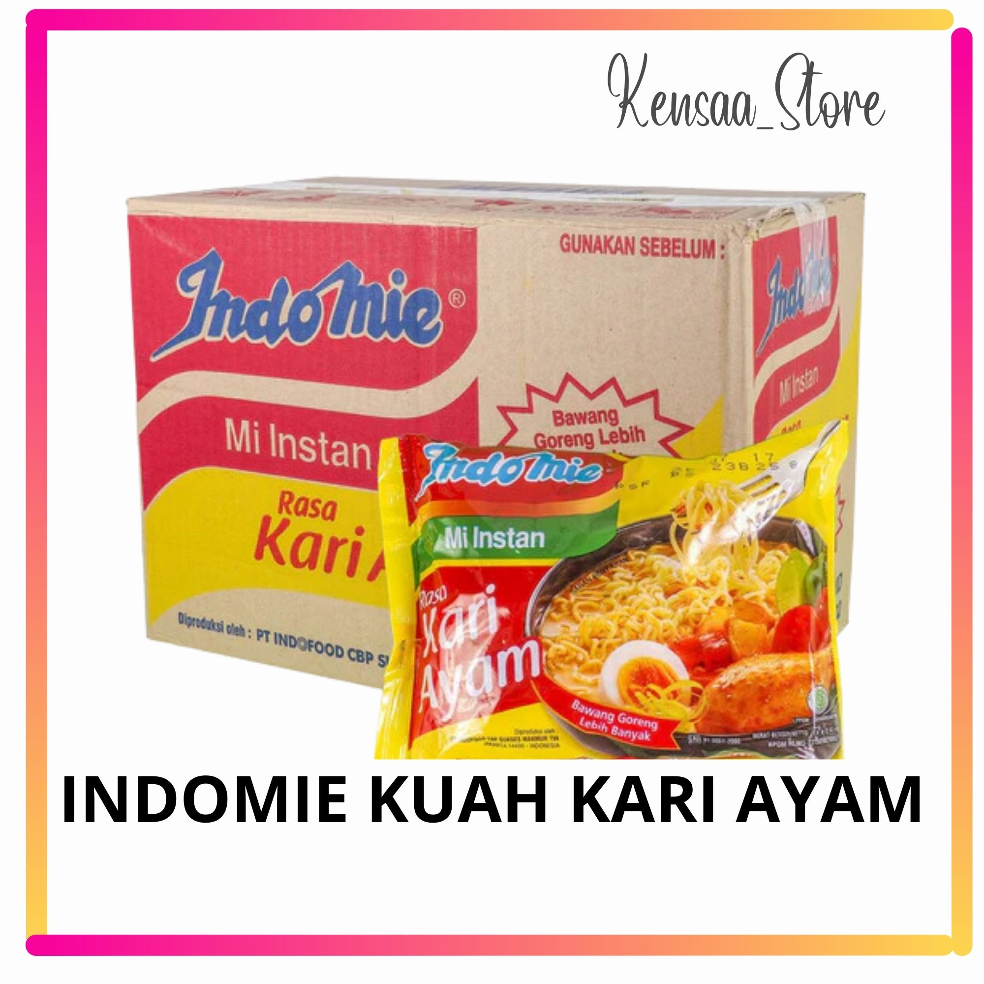 インドミindomie rebus kari ayam 40点袋 Produk (1 Dus / 40 bungkus) Indomie Kuah Rasa Kari Ayam Mie Mi