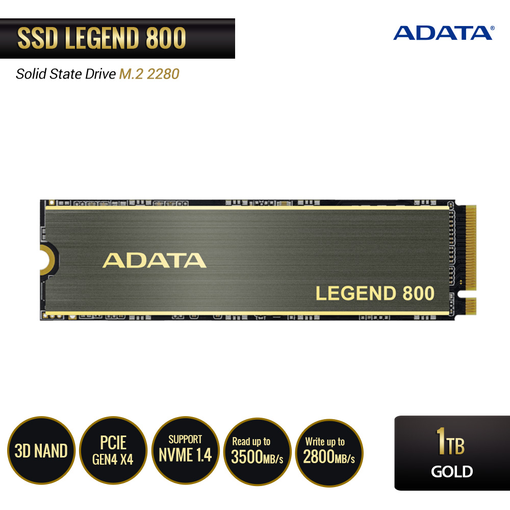 ADATA 2TB SSD Legend 800, NVMe PCIe Gen4 x 4 M.2 2280内蔵SSD、最大