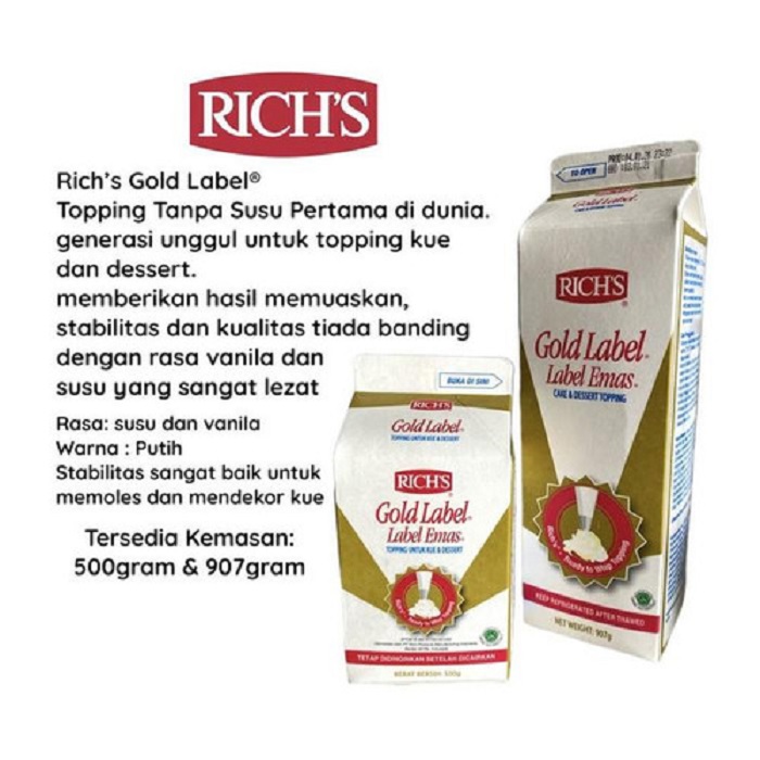 Rich's Gold Label Whipping Cream Whip Cream Label Emas Whipping Cream