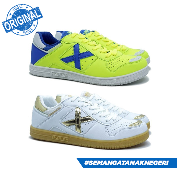 Sepatu Futsal Munich Continental V2 07 Blue/Yellow 4104007 Original