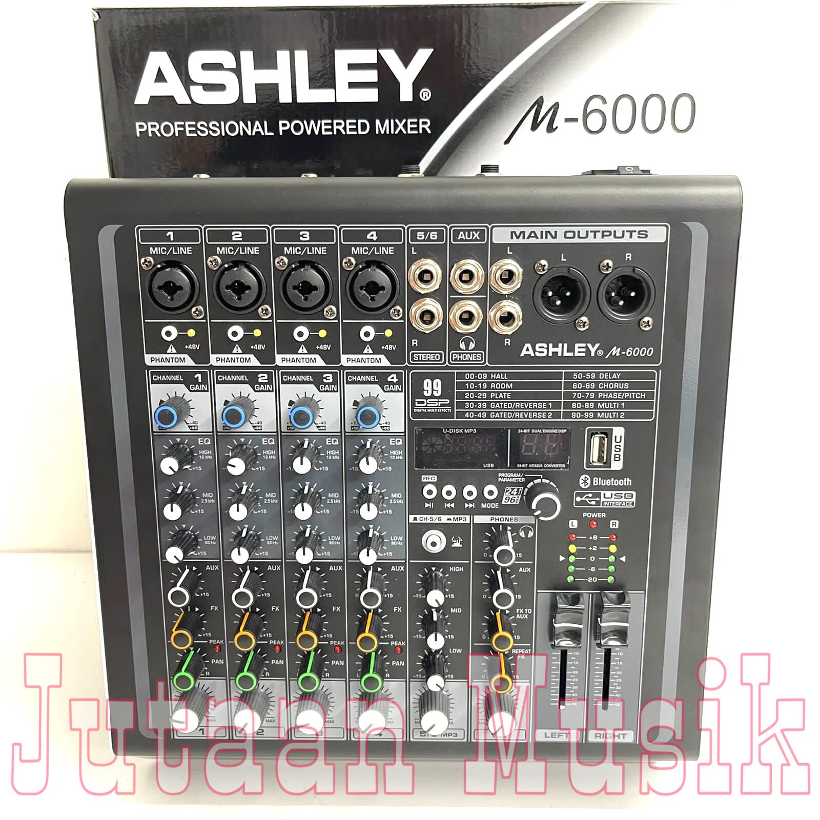 Power Mixer Ashley M6000 m6000 m 6000 Profesional 6 Channel Bluetooth