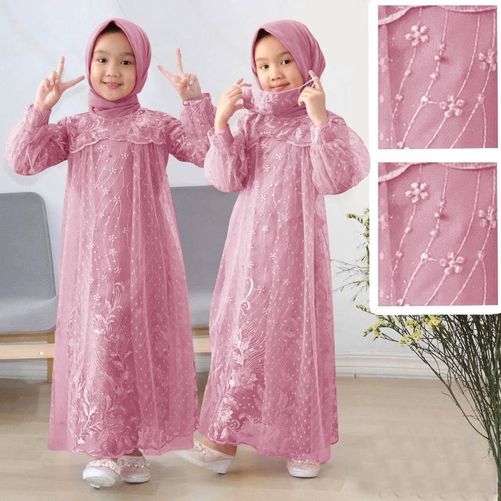 Dress brokat 2024 anak modern