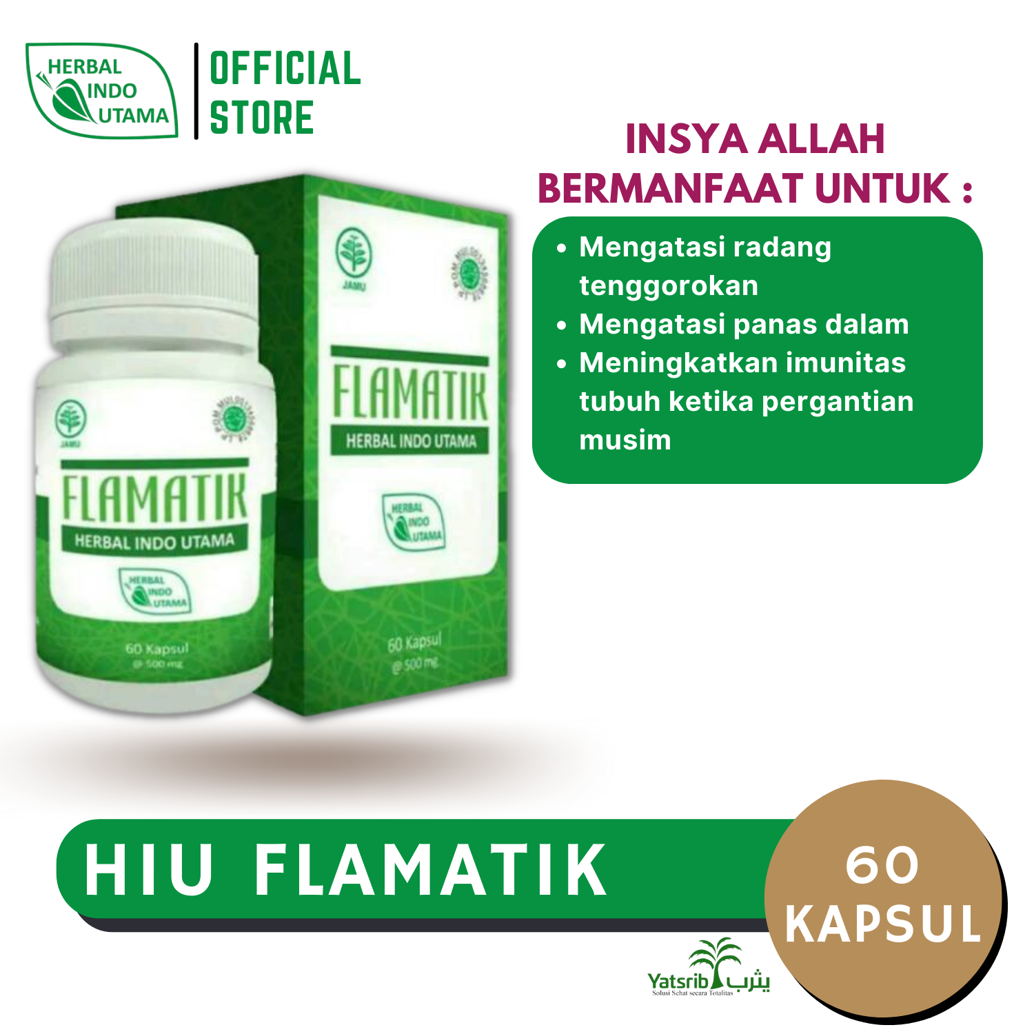 HIU FLAMATIK | Obat Herbal Radang Tenggorokan dan Panas Dalam | Lazada