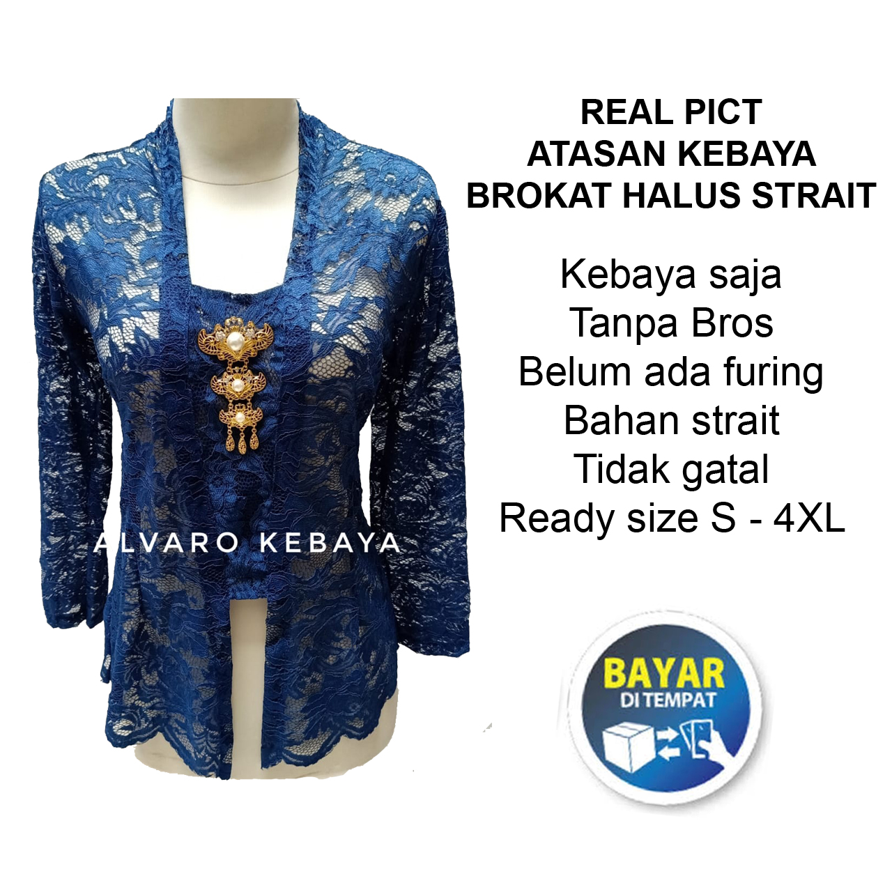atasan kebaya jadi biru navy ready stock modern kutubaru batik