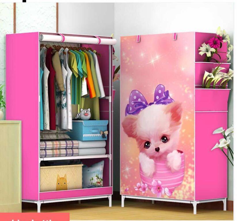 SHENAR LEMARI PAKAIAN SINGLE UNTUK GANTUNGAN BAJU (70CI-LITTLE PUPPY/ANAK ANJING)