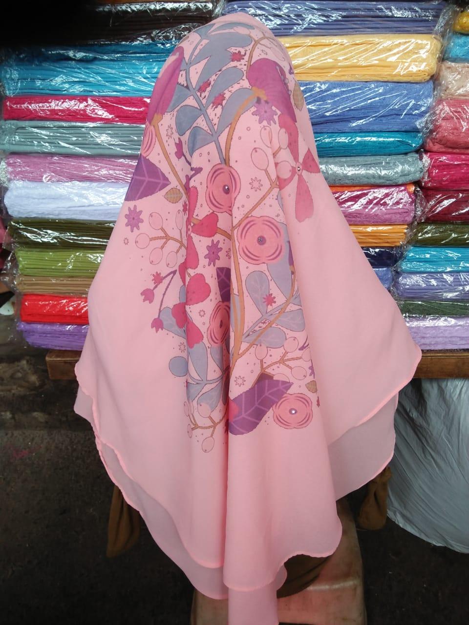 Hijab Khimar Syari Jilbab Khimar Syari Kerudung Khimar Syari Instan Panjang Terbaru bahan Ceruty DUA LAYAR HIJAB PRINTING BISA COD