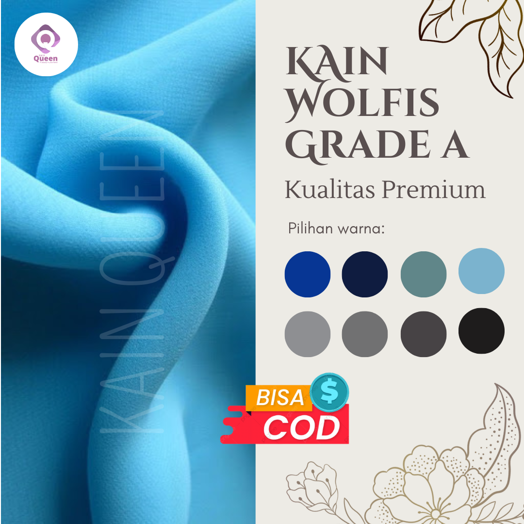 Kain Wolfis Polos Kain Wolfis Grade A - Kain Wolpis Premium Bahan Kain
