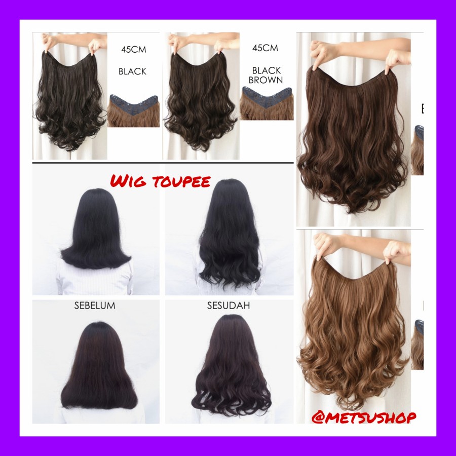 WIG TOUPEE HAIR KLIP CURLY HAIR FLIP RSW HAIR CLIP BIG LAYER 45CM - Main Image