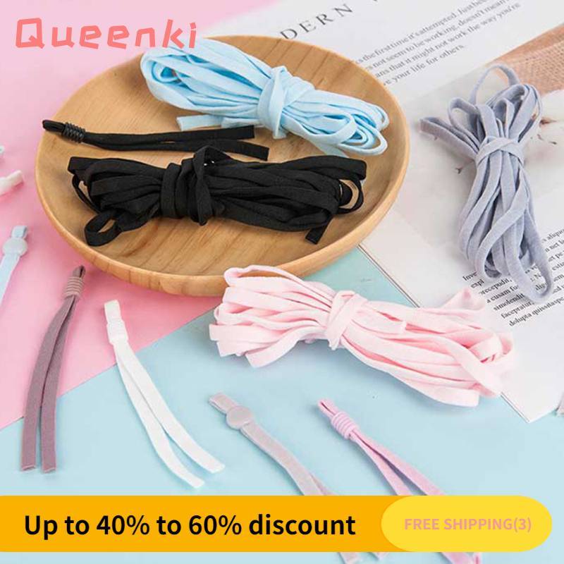 Queenki【COD】【FREESHIPPING】Ready Stock 50pcs Disposable Color Face Mask Elastic Band Ear Strap