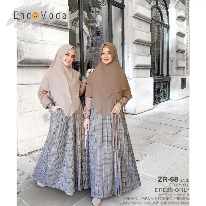 Bisa Cod Endomoda Original Zr 68 Purple Hitam Mocca Hijau Maroon Gamis Dewasa Fashion Muslim 2020 Terbaru Lazada Indonesia