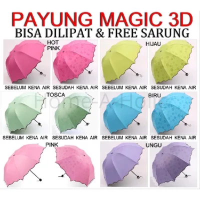 [BISA COD] Payung Lipat 3D Ajaib Magic Umbrella Dimensi Timbul Motif Warna Warni