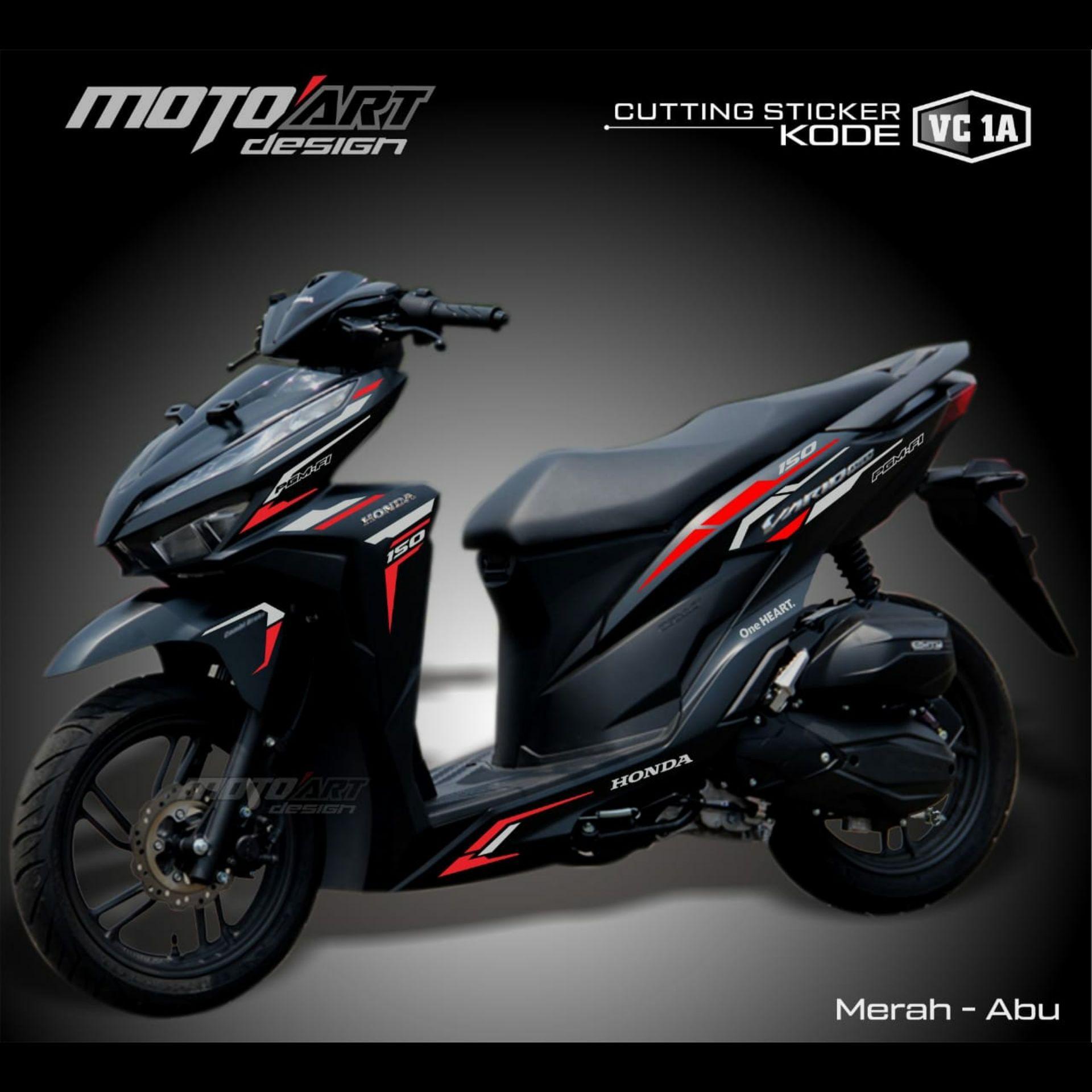 Cutting Sticker Honda Vario 150 Th 2019 Bahan Oracal Merah Abu