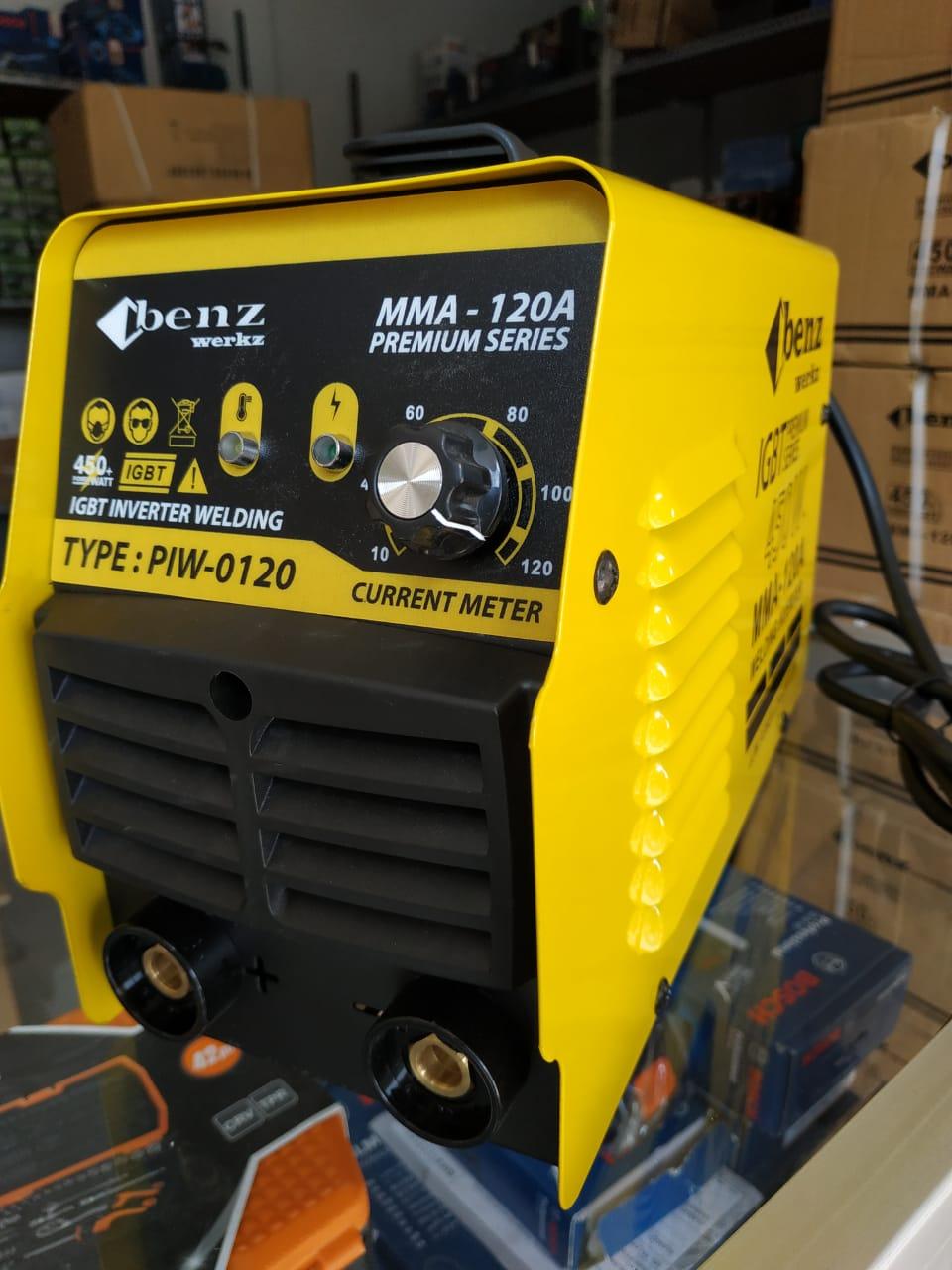 Paket Mesin Las 450 Watt MMA 120A Premium Series IGBT BENZ Free Kacamata Safety Hitam