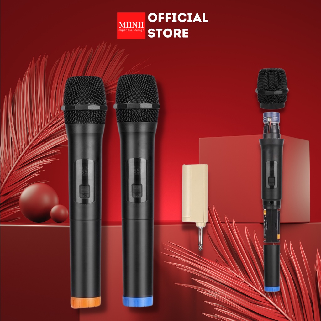 Mic Profesional Wireless Microphone mic tanpa kabel fleco m13 dual mic / double mic wireless
