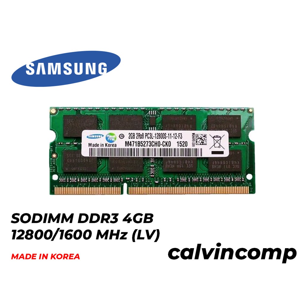 Memory Laptop RAM SODIMM SAMSUNG/KINGSTON DDR3 4GB 1600