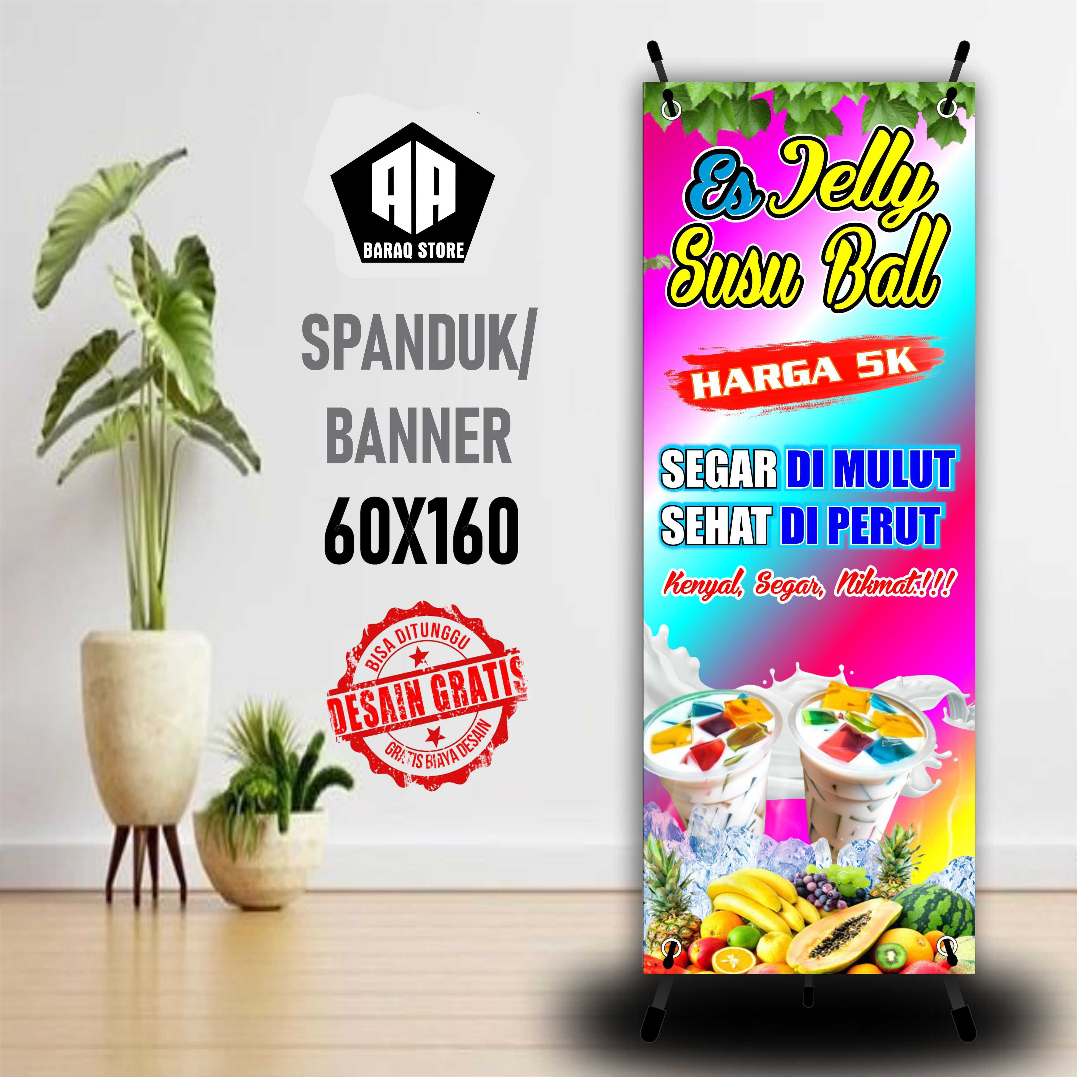 Cetak Banner Cetak Spanduk Es Jelly Susu Ball Ukuran 60X160 CM BISA ...