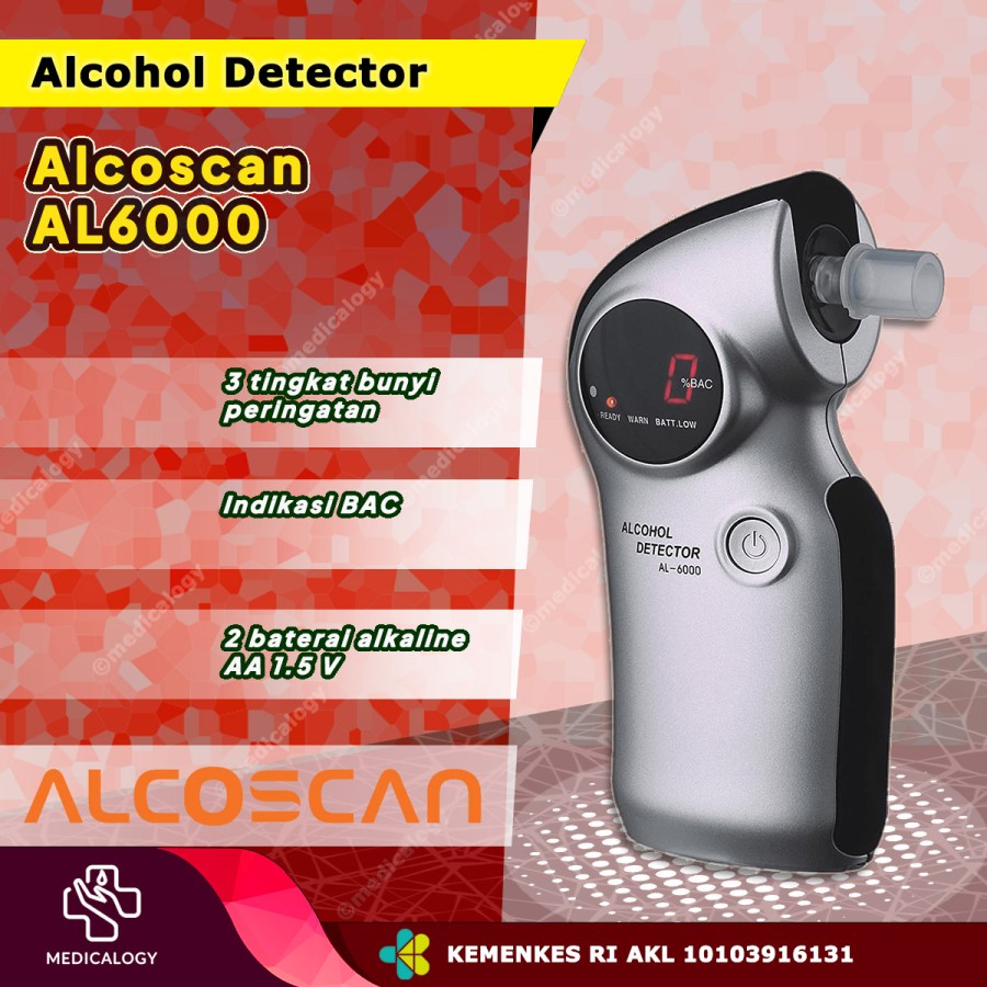 Alcoscan AL600 AL 6000 Breathalyzer Alat Cek Alkohol Napas Lazada